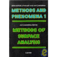Methods of Surface Analysis by Czanderna, Alvin Warren, 9780444413444