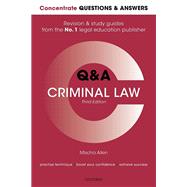 Concentrate Questions and Answers Criminal Law Law Q&A Revision and Study Guide by Allen, Mischa, 9780198853480
