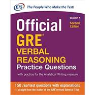 Official GRE Verbal Reasoning Practice Questions, Second Edition, Volume 1 by Educational Testing Service, 9781259863486