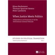 When Justice Meets Politics by Bachmann, Klaus; Sparrow-botero, Thomas; Lambertz, Peter, 9783631633564
