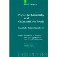 Poesie Der Grammatik Und Grammatik Der Poesie by Jakobson, Roman, 9783110183627