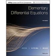 Elementary Differential Equations by Boyce, William E.; DiPrima, Richard C.; Meade, Douglas B., 9781119443636