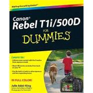 Canon EOS Rebel T1i / 500D For Dummies by King, Julie Adair, 9780470533895