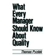 What Every Manager Should Know about Quality by Pyzdek, 9780824784010