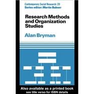 Research Methods And Organization Studies by Bryman,Alan, 9780415084048