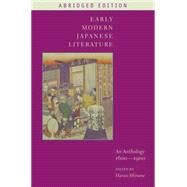 Early Modern Japanese Literature by Shirane, Haruo, 9780231144148