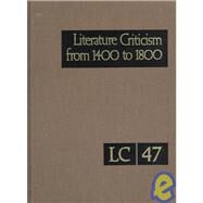 Literature Criticism from 1400 to 1800 by Krstovic, Jelena O., 9780787624163