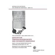 Quellen Zur Verfassungsgeschichte Der Universitat Greifswald by Alvermann, Dirk; Spiess, Karl-heinz, 9783515104203