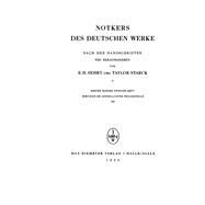 Notkers Des Deutschen Werke by Sehrt, Edward H.; Starck, Taylor, 9783110484267