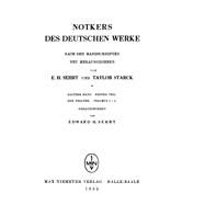 Notkers Des Deutschen Werke by Sehrt, Edward H.; Starck, Taylor, 9783110484328