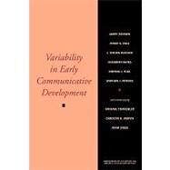 Variability in Early Communicative Development by Fenson, Larry, 9780631224471