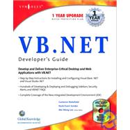Vb.Net Developer's Guide by Wakefield, Cameron; Sonder, Henk-Evert; Lee, Wei Meng, 9781928994480