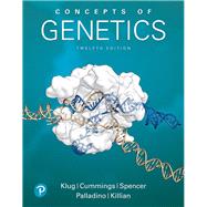 CONCEPTS OF GENETICS by Klug, William S.; Cummings, Michael R.; Spencer, Charlotte A.; Palladino, Michael A.; Killian, Darrell, 9780134604718