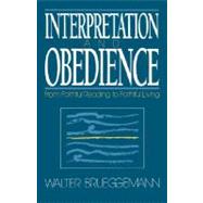 Interpretation and Obedience by Brueggemann, Walter, 9780800624781