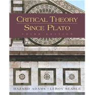 Critical Theory Since Plato by Adams, Hazard; Searle, Leroy, 9780155055049