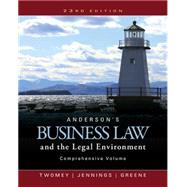 Anderson's Business Law and the Legal Environment, Comprehensive Volume by Twomey, David P.; Jennings, Marianne M., 9781305575080