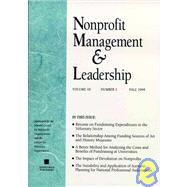 Nonprofit Management & Leadership, Volume 10, No. 1, Winter 2000, by Dennis R. Young, 9780787915100