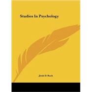 Studies in Psychology by Buck, Jirah D., 9781419115172
