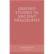 Oxford Studies in Ancient Philosophy, Volume 62 by Caston, Victor; Kamtekar, Rachana, 9780192885180