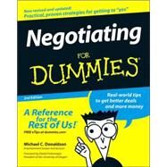 Negotiating For Dummies by Donaldson, Michael C.; Frohnmayer, David, 9780470045220