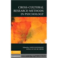 Cross-Cultural Research Methods in Psychology by Edited by David Matsumoto , Fons J. R. van de Vijver, 9780521765251
