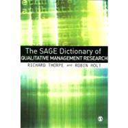 The Sage Dictionary of Qualitative Management Research by Richard Thorpe, 9781412935289