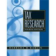 Tax Research by Karlin, Barbara H, 9780136015314