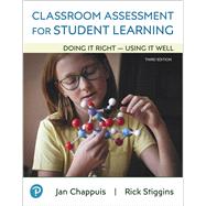 Classroom Assessment for Student Learning by Chappuis, Jan, 9780135185575