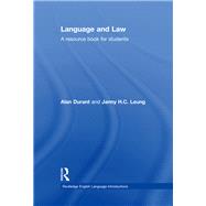 Language and Law: A resource book for students by Durant; Alan, 9781138025585