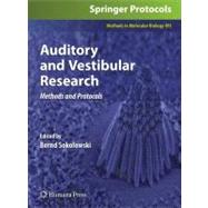 Auditory and Vestibular Research by Sokolowski, Bernd, Ph.D., 9781934115626