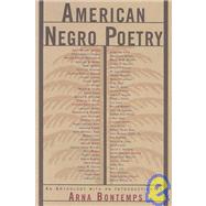 American Negro Poetry by Bontemps, Arna Wendell, 9780809015641