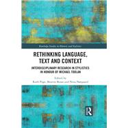 Rethinking Language, Text and Context: Essays in Honour of Michael Toolan by Page,Ruth, 9780815395768