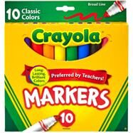 Crayola Broad Line Markers, Assorted Classic Colors, Box of 10 (764180) by Crayola, 8780000135910