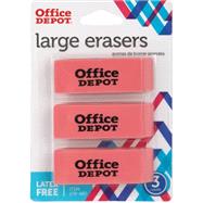 Beveled Erasers, Pink, Pack of 3 (179487) (No Returns Allowed) by Office Depot, 8780000135941