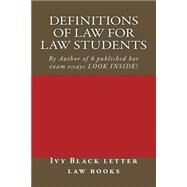 Definitions of Law for Law Students by Ivy Black Letter Law Books, 9781503325982