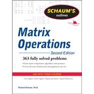 Schaum's Outline of Matrix Operations by Bronson, Richard, 9780071756044
