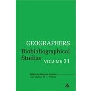Geographers by Lorimer, Hayden; Withers, Charles W. J.; Clout, Hugh (CON); Daveau, Suzanne (CON); Maddrell, Avril (CON), 9781441186249