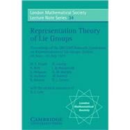 Representation Theory of Lie Groups by M. F. Atiyah , R. Bott , S. Helgason , D. Kazhdan , B. Kostant , G. Lustztig, 9780521226363