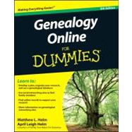 Genealogy Online For Dummies by Helm, Matthew L.; Helm, April Leigh, 9780470916513