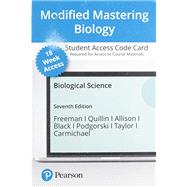 Modified Mastering Biology with Pearson eText -- Standalone Access Card -- for Biological Science by Freeman, Scott; Quillin, Kim; Allison, Lizabeth; Black, Michael; Podgorski, Greg; Taylor, Emily; Carmichael, Jeff, 9780135276556