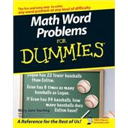 Math Word Problems For Dummies by Sterling, Mary Jane, 9780470146606