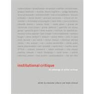 Institutional Critique by Alberro, Alexander; Stimson, Blake, 9780262516648