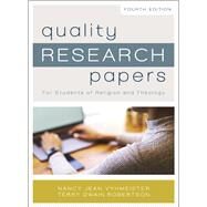 Quality Research Papers by Vyhmeister, Nancy Jean; Robertson, Terry Dwain, 9780310106661