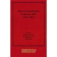 Advanced Metallization Conference 2001 (Amc 2001) by McKerrow, Andrew; Shacham-Diamand, Yosi; Zaima, Shigeaki; Ohba, Takayuki, 9781558996700