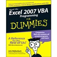 Excel 2007 VBA Programming For Dummies by Walkenbach, John; Pieterse, Jan Karel, 9780470046746