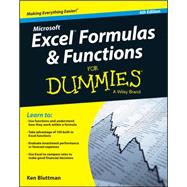 Excel Formulas and Functions for Dummies by Bluttman, Ken, 9781119076780