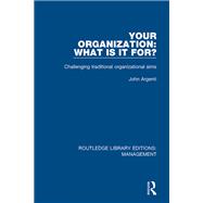 Your Organization: What Is It For?: Challenging Traditional Organizational Aims by Argenti; John, 9780815366799