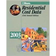 Residential Cost Data 2003 by Chandler, Howard M., 9780876296837