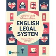 English Legal System by Elliott, Catherine; Quinn, Frances, 9781292146911