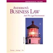Andersons Business Law and The Legal Environment, Comprehensive Volume by Twomey, David P.; Jennings, Marianne M.; Fox, Ivan, 9780324066913